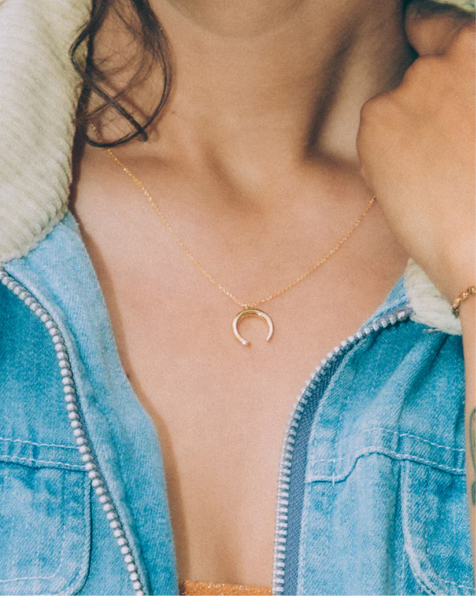 Crescent Horn Charm Necklace