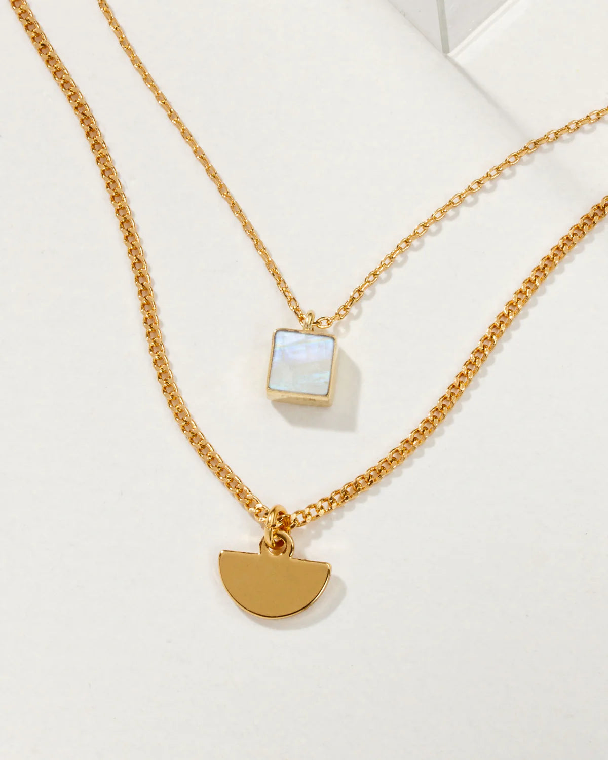 Squared Away Necklace Set- Moonstone