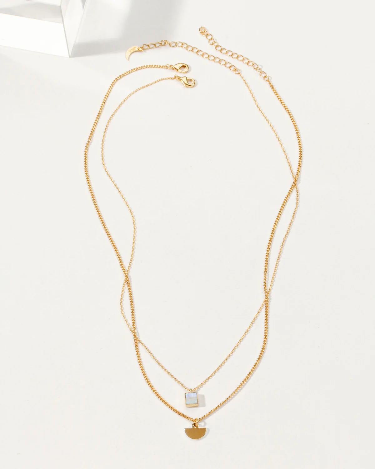 Squared Away Necklace Set- Moonstone